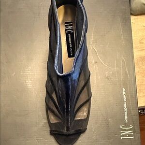 INC International Concepts Navy Mesh Peep-Toe Ankle Bootie